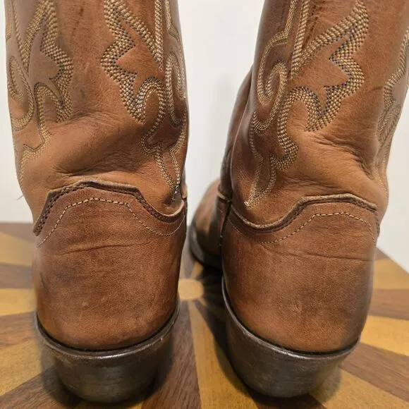 Justin Bay Apache 2252 Chestnut Leather Cowboy Western Boots US 7.5 D Men