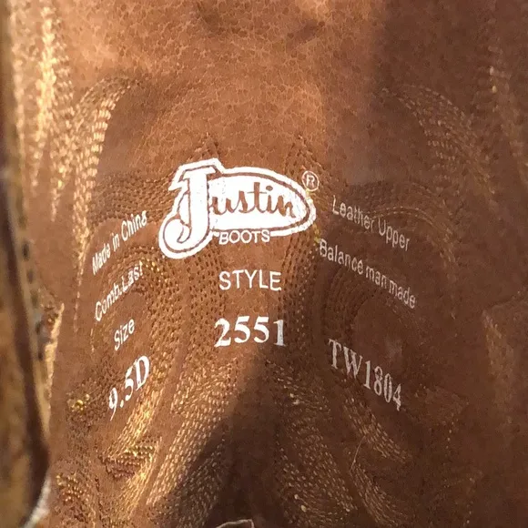 Justin Boots Brown Cowboy Western Boots