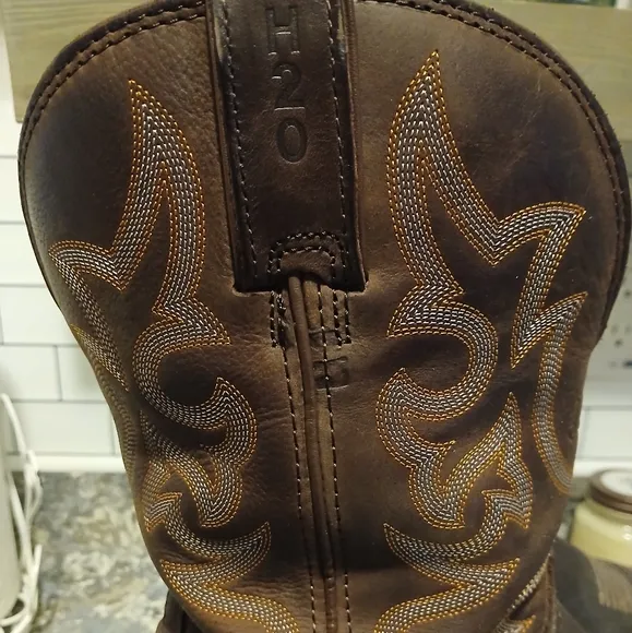 Justin Boots Dark Brown Leather Western Boots