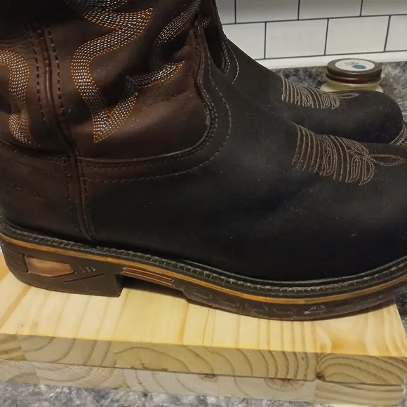 Justin Boots Dark Brown Leather Western Boots