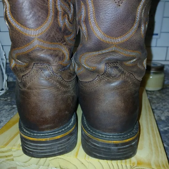 Justin Boots Dark Brown Leather Western Boots
