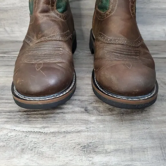 Justin Boots WK4670 - Stampede Blade Green Round Toe Wellington Work Boots