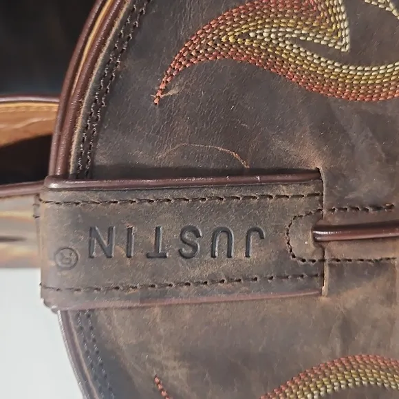 JUSTIN Brown Western Boots Size 11D Mens