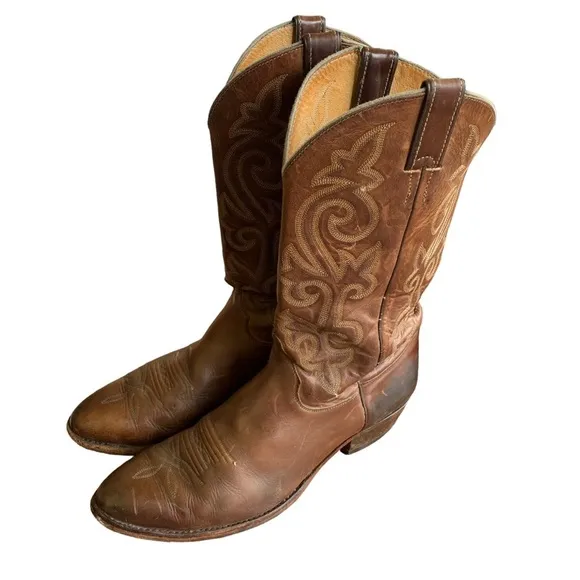 Justin Buck Western Leather Cowboy Boots Mens 12 D  2253