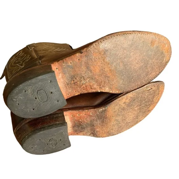 Justin Buck Western Leather Cowboy Boots Mens 12 D  2253