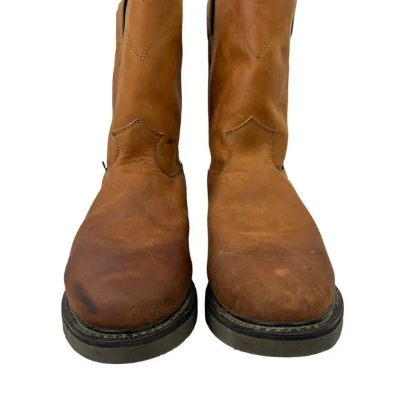 Justin Conductor Aged Bark Real Leather Rubber Sole Round Toe Work Boots