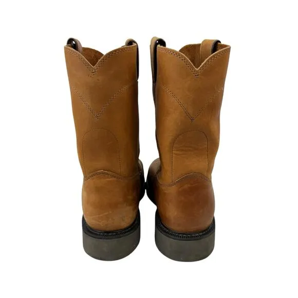 Justin Conductor Aged Bark Real Leather Rubber Sole Round Toe Work Boots