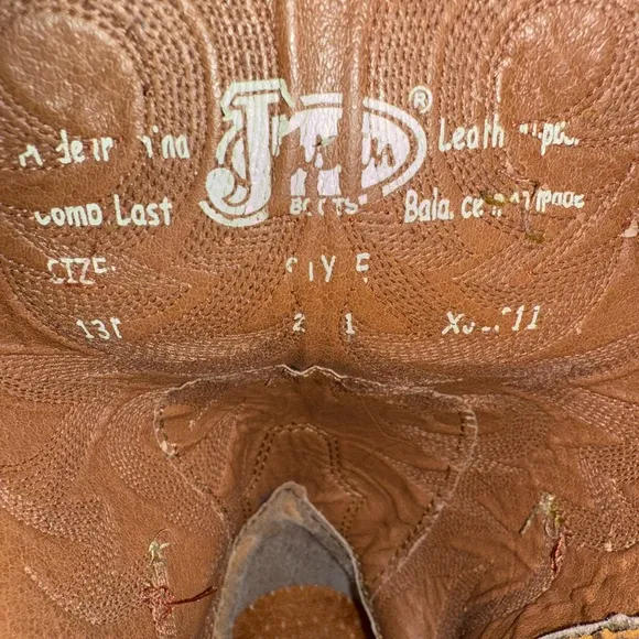 Justin Mens Stampede Western Cowboy Boots Size 13 Brown Leather Oil Resisting