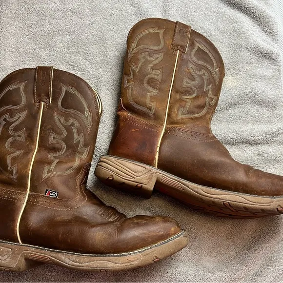 Justin Mens Work Boots Size 12EE Stampede Rush Soft Toe Western WK4330