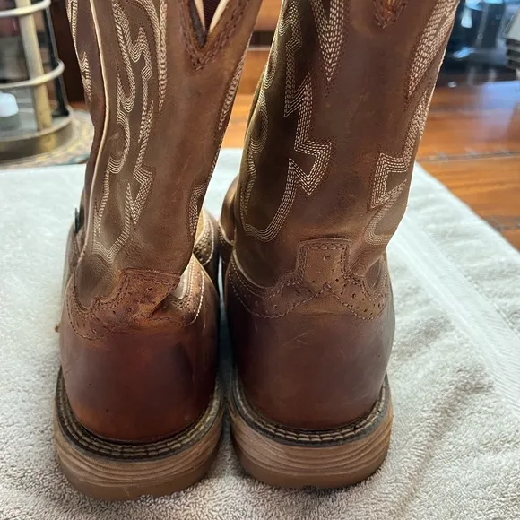 Justin Mens Work Boots Size 12EE Stampede Rush Soft Toe Western WK4330