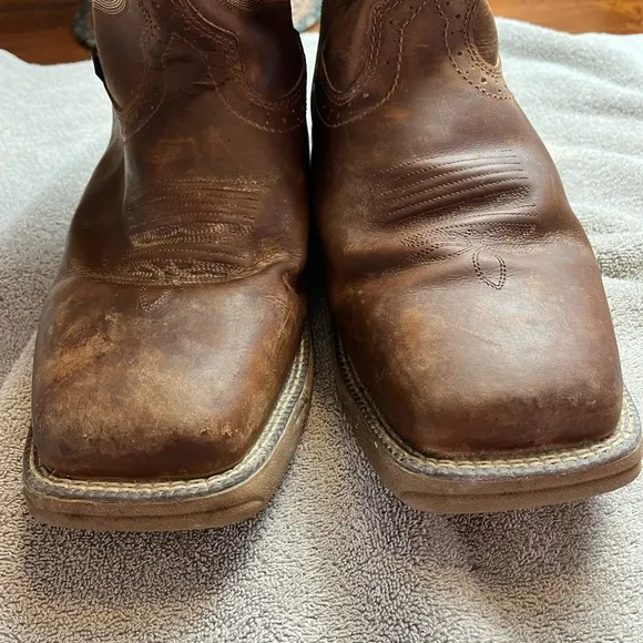 Justin Mens Work Boots Size 12EE Stampede Rush Soft Toe Western WK4330