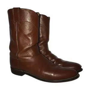Justin Shortie Brown Leather Western Boots 9B