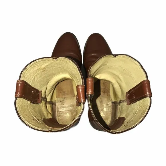 Justin Shortie Brown Leather Western Boots 9B