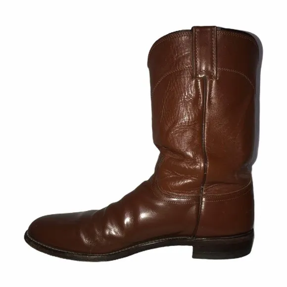 Justin Shortie Brown Leather Western Boots 9B