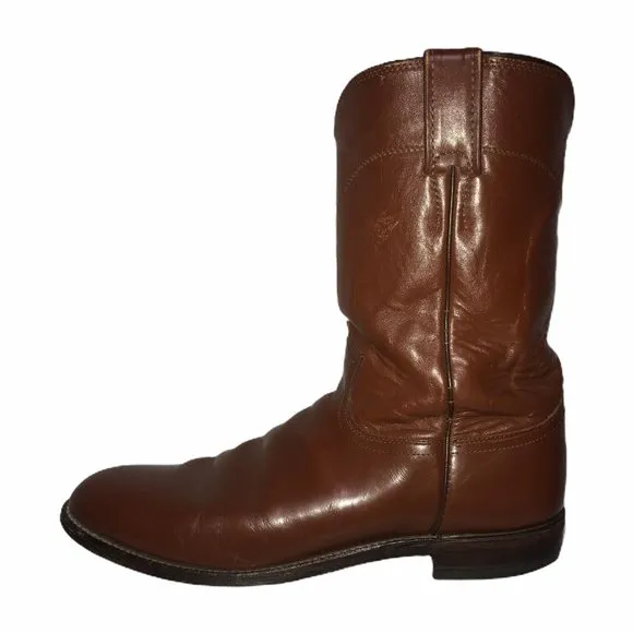 Justin Shortie Brown Leather Western Boots 9B