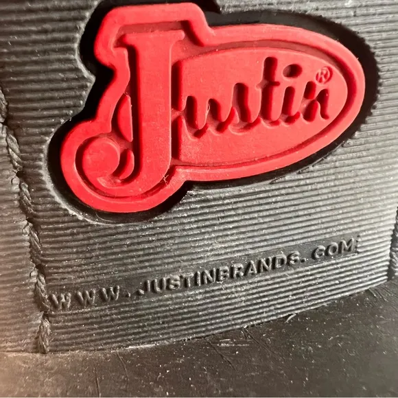 Justin Western Cowboy Boots Men's Size 10D–Dark Brown Grain Leather, Pointed Toe