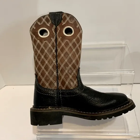 Justin Western Work Boots Square Toe 4618JR Brown Black