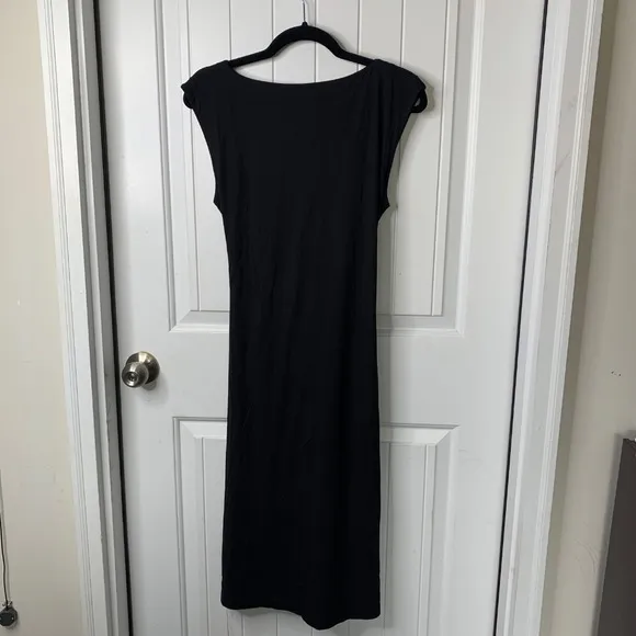 Kal Rieman Black Midi Dress Tie Back Sleeveless Dress Size Small minimalist