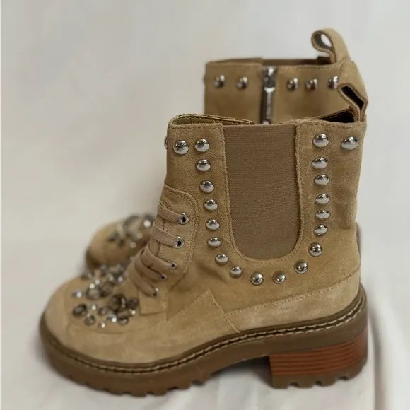 Karl Lagerfeld Paris Women's Breck Studded Booties Tan  Size 6 Ankle Boots
