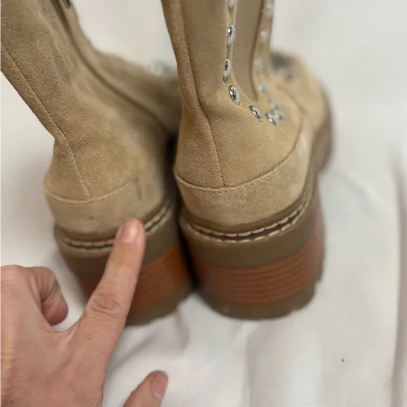 Karl Lagerfeld Paris Women's Breck Studded Booties Tan  Size 6 Ankle Boots