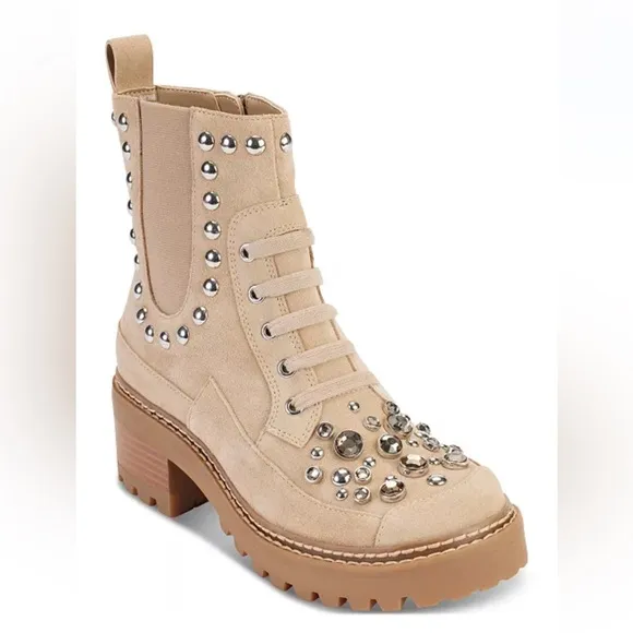 Karl Lagerfeld Paris Women's Breck Studded Booties Tan  Size 6 Ankle Boots