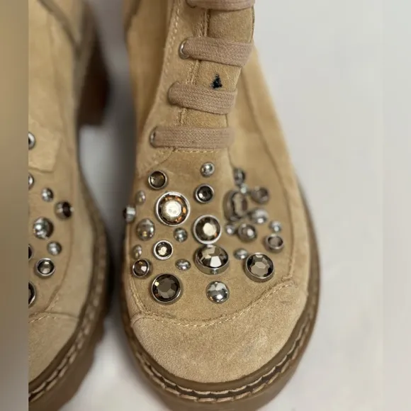Karl Lagerfeld Paris Women's Breck Studded Booties Tan  Size 6 Ankle Boots