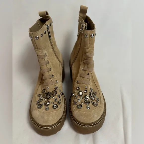 Karl Lagerfeld Paris Women's Breck Studded Booties Tan  Size 6 Ankle Boots