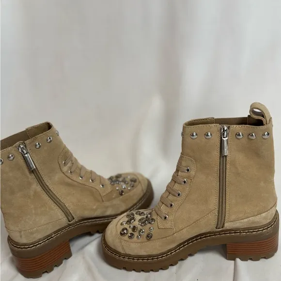 Karl Lagerfeld Paris Women's Breck Studded Booties Tan  Size 6 Ankle Boots