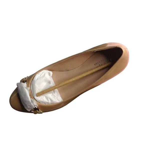 Kate Spade Pauly Powder Chain Ballet Flat Tan 7M NWT