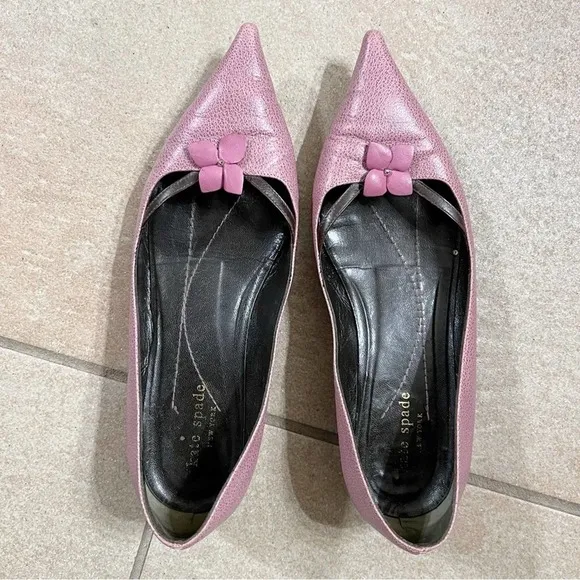 Kate, spade, pink leather flat shoes, size 7B