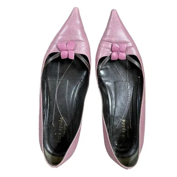 Kate, spade, pink leather flat shoes, size 7B