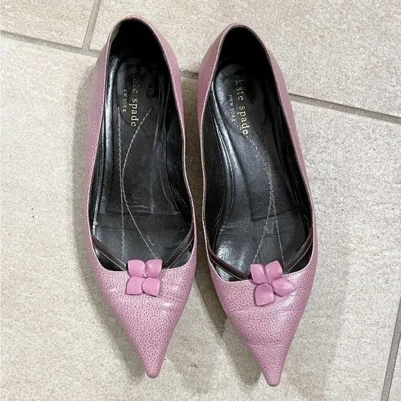 Kate, spade, pink leather flat shoes, size 7B