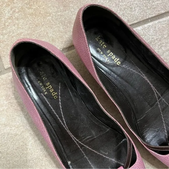 Kate, spade, pink leather flat shoes, size 7B