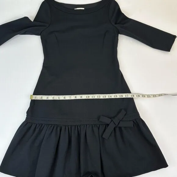 Kate Spade Women's NWT Black Arlen All Aboard Drop Waist Designer Dress 2/C31
