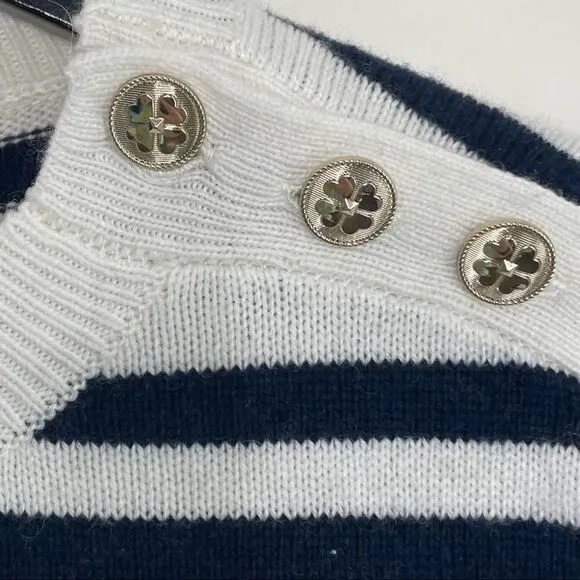KATE SPADE Navy Striped Sail Boat Sweater MEDIUM