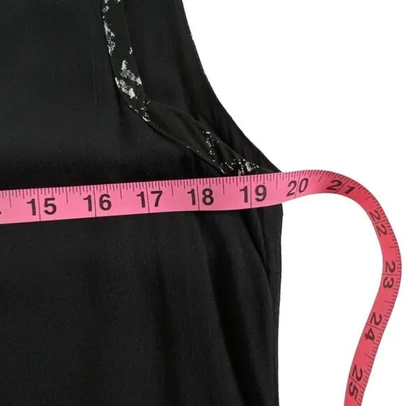 KD SPRING Sleeveless Maxi Dress Deep V Back Ties in Front Black L 79-38