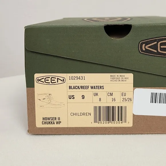 Keen Little Kid's Howser II Waterproof Chukka Boots 9 Winter Rain Boy Black Reef