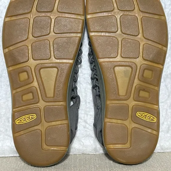 KEEN Mens Uneek Paracord String Grey Casual Canvas Sandals Shoes SZ 9.5