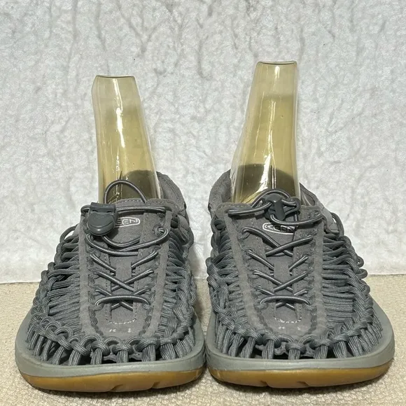 KEEN Mens Uneek Paracord String Grey Casual Canvas Sandals Shoes SZ 9.5