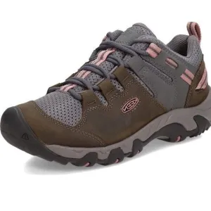 Keen Steens Vent Hiking Shoes Womens 8.5 Gray Pink Leather Lace Up Outdoor