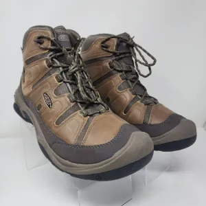 Keen Waterproof Boots Mens 14 Brown Circadia Mid Hiking Work Leather Shoes