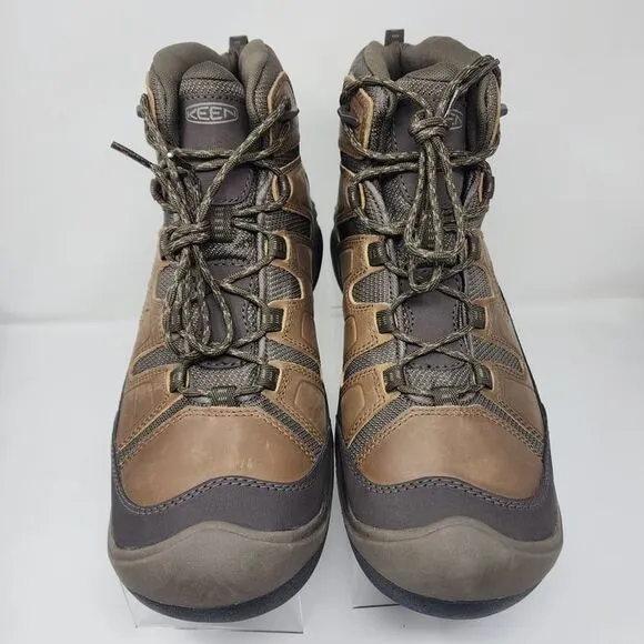 Keen Waterproof Boots Mens 14 Brown Circadia Mid Hiking Work Leather Shoes