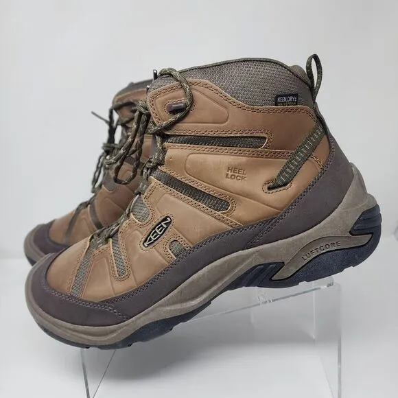 Keen Waterproof Boots Mens 14 Brown Circadia Mid Hiking Work Leather Shoes