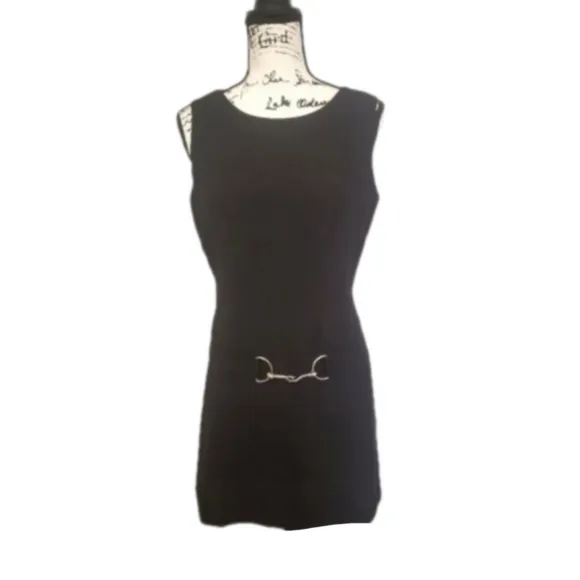 Kenmar | Black Vintage Drop Waist Flapper Style Sleeveless Mini Dress - Size: 8