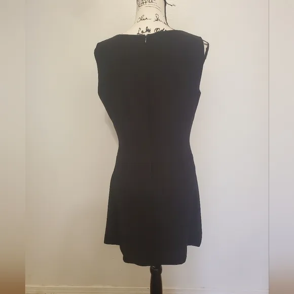 Kenmar | Black Vintage Drop Waist Flapper Style Sleeveless Mini Dress - Size: 8