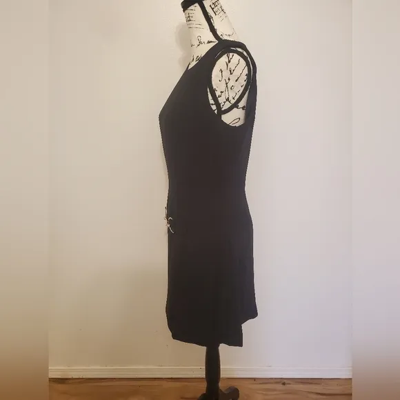 Kenmar | Black Vintage Drop Waist Flapper Style Sleeveless Mini Dress - Size: 8