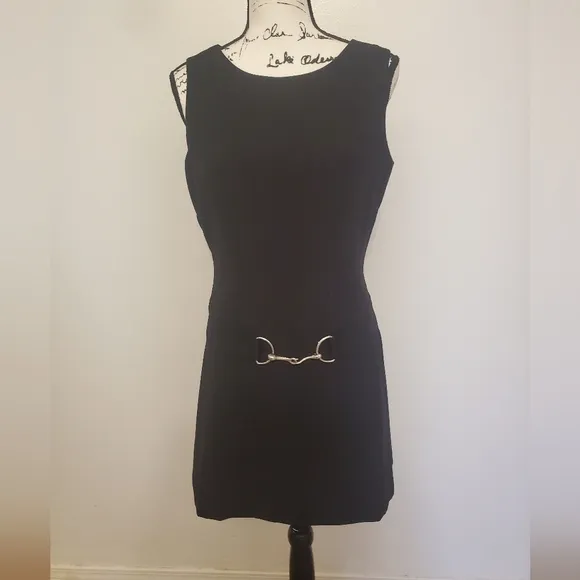 Kenmar | Black Vintage Drop Waist Flapper Style Sleeveless Mini Dress - Size: 8
