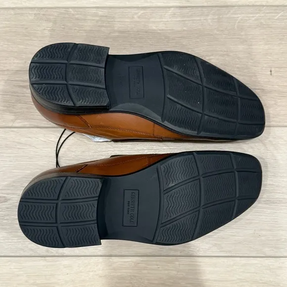 KENNETH COLE NY - NWT Men's Caramel Brown Len Leather Slip-On Shoes Size 10.5