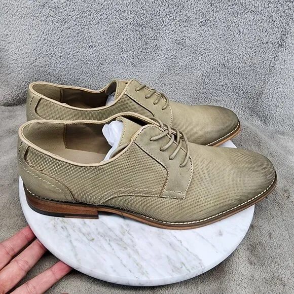Kenneth Cole Shoes Mens Size 8 Reaction Curtis Buck Taupe Lace Up *NWT*