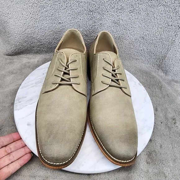 Kenneth Cole Shoes Mens Size 8 Reaction Curtis Buck Taupe Lace Up *NWT*